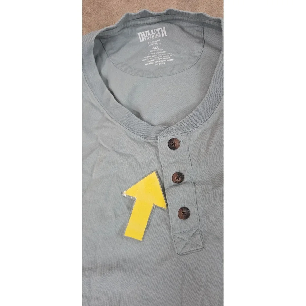 Duluth Trading Co. Longtail T Relaxed Fit Shirts Men's 4XL Light Blue Pocket S/S